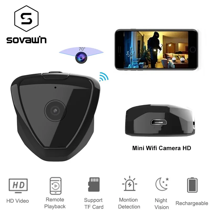 Мини-камера видеонаблюдения HD 720P беспроводная Wi-Fi IP микро-камера ночное видение