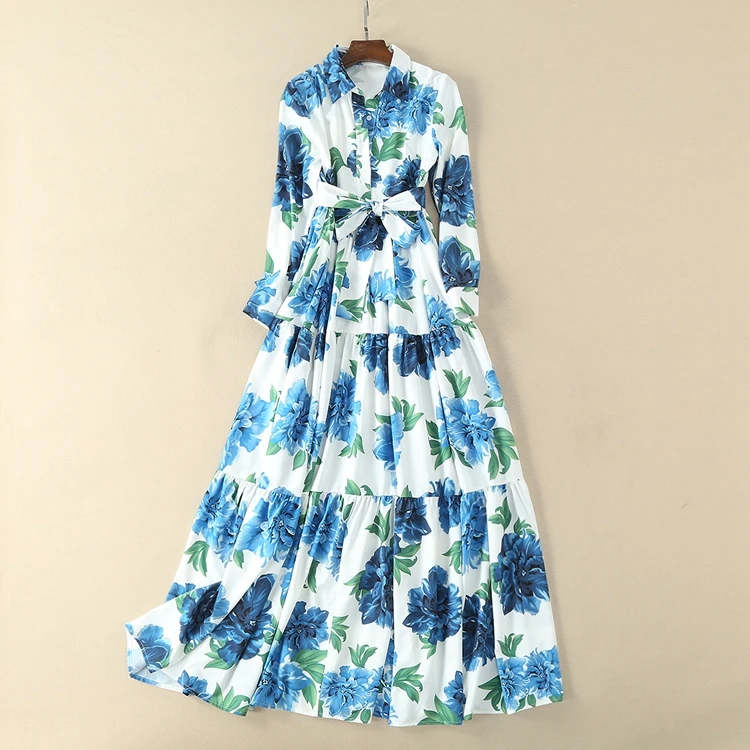 Prairie Chic Dress for Lady 2018 Designer Spring Summer Female High Quality Print Women Runway New Wlim Long Dress+Belt
Prairie Chic Dress for Lady 2018 Designer Spring Summer Female High Quality Print Women Runway New Wlim Long Dress+Belt