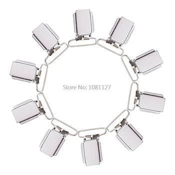 Hot 10Pcs Heart Shape Insert Baby Pacifier Metal Holder Suspender Clips Mitten Craft Baby Gift