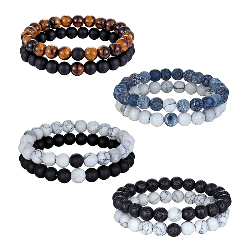 Hot 2 pcs/set 7 Style Fashion Couples Bracelet Natural Stone Lava volcanic stone Yoga Beaded Bracelet Bangles Bead Gift Jewelry
Hot 2 pcs/set 7 Style Fashion Couples Bracelet Natural Stone Lava volcanic stone Yoga Beaded Bracelet Bangles Bead Gift Jewelry