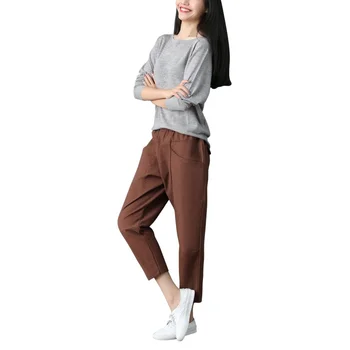ROPALIA Summer Autumn Women's Casual Pants Capris Fashion Cotton Linen Crops Pants Elastic Waist Harem Pants Trousers
ROPALIA Summer Autumn Women's Casual Pants Capris Fashion Cotton Linen Crops Pants Elastic Waist Harem Pants Trousers