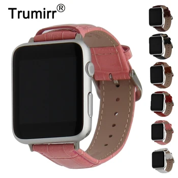 Genuine Leather Watchbband with Adapters for iWatch Apple Watch 38mm 42mm Croco Band Wrist Bracelet Black Brown Red Pink White
Genuine Leather Watchbband with Adapters for iWatch Apple Watch 38mm 42mm Croco Band Wrist Bracelet Black Brown Red Pink White