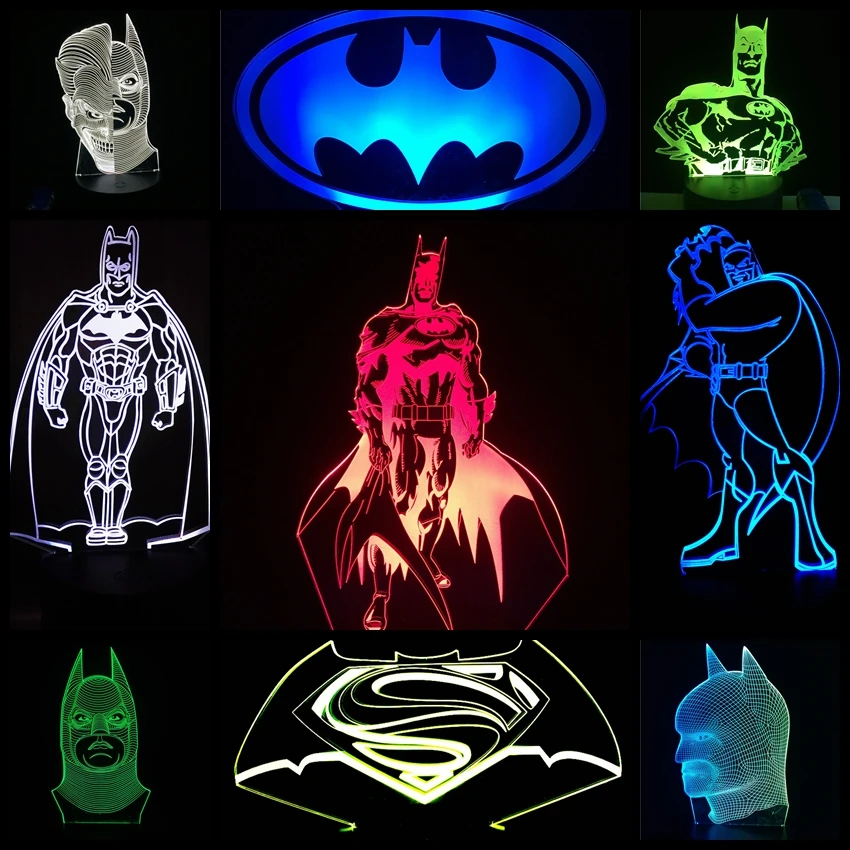 2018 NEW Bat Batman Mask 3D LED LAMP NIGHT LIGHT Multicolor RGB Bulb Lighting Decorative Gift Cartoon Figure USB Toys Luminaria
2018 NEW Bat Batman Mask 3D LED LAMP NIGHT LIGHT Multicolor RGB Bulb Lighting Decorative Gift Cartoon Figure USB Toys Luminaria