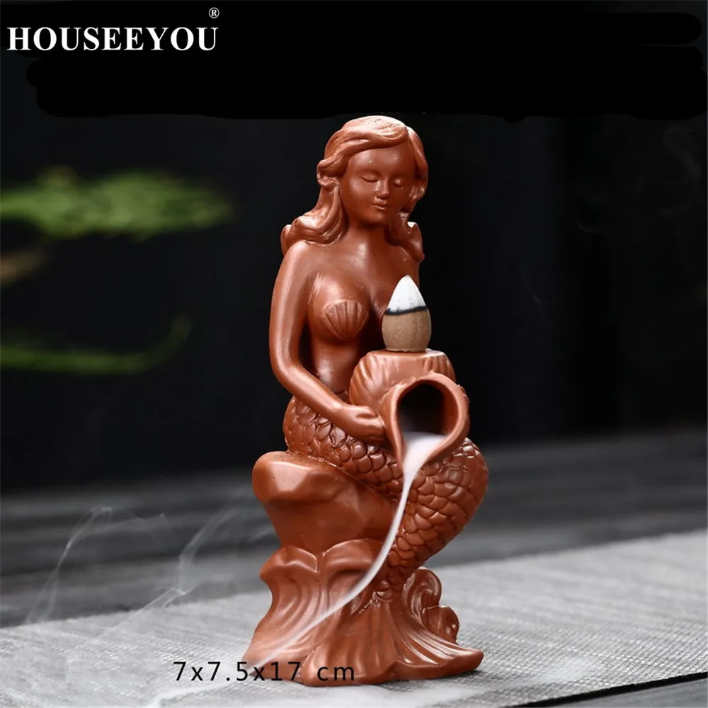 HOUSEEYOU Creative Mermaid Waterfall Incense Burner Backflow Incense Cone Holder +10pcs Cones Aromatherapy Furnace Aromatic Zen
HOUSEEYOU Creative Mermaid Waterfall Incense Burner Backflow Incense Cone Holder +10pcs Cones Aromatherapy Furnace Aromatic Zen
