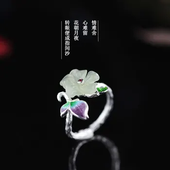 S925 sterling silver jewelry, pure hand carved, stylish lady and Hetian flower rings original design
S925 sterling silver jewelry, pure hand carved, stylish lady and Hetian flower rings original design