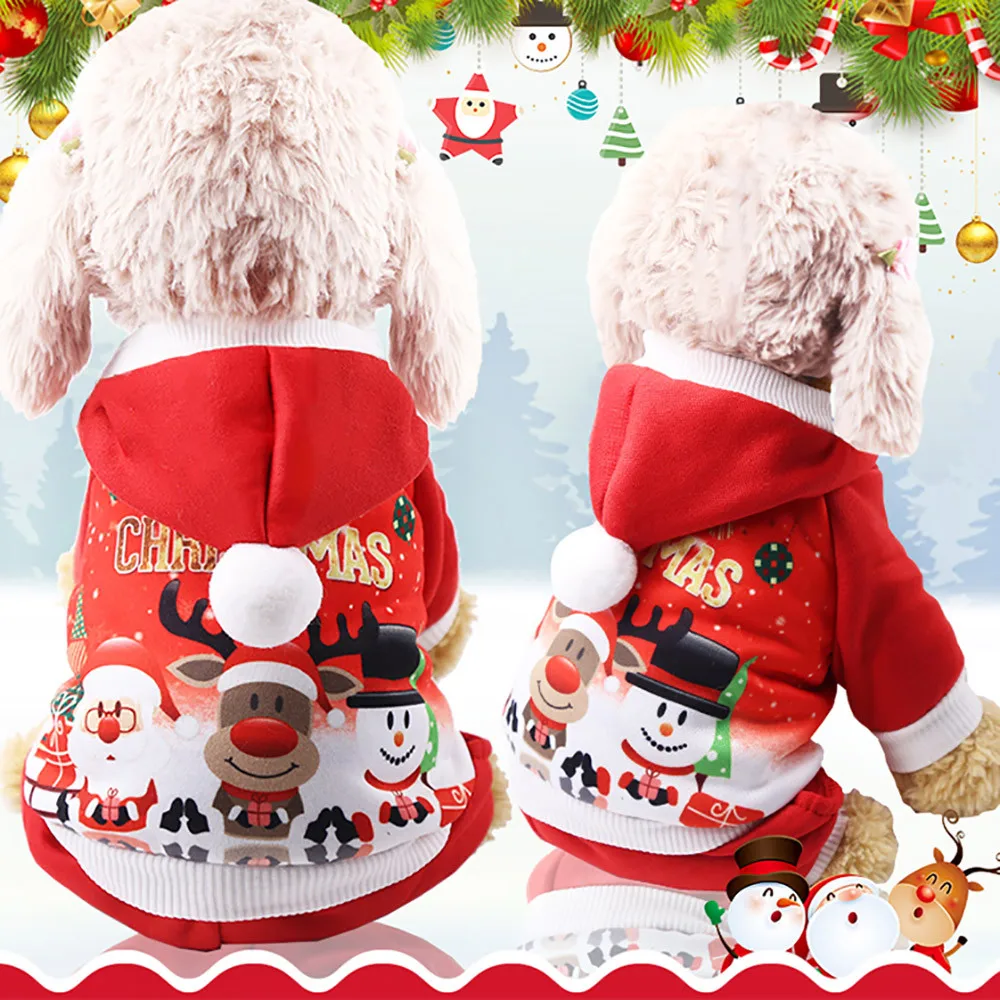 

Warm Dog Cloth Pet Dog Clothes Christmas Pet Puppy Hoodied Sweatshirts Doggy Costume Pet Supplies Roupa de cachorro