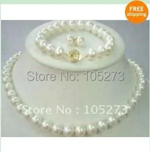 Nice pearl necklace AA 9-10MM Natural white color freshwater pearl necklace & bracelet & earring jewelry set Free shipping NF50
Nice pearl necklace AA 9-10MM Natural white color freshwater pearl necklace & bracelet & earring jewelry set Free shipping NF50