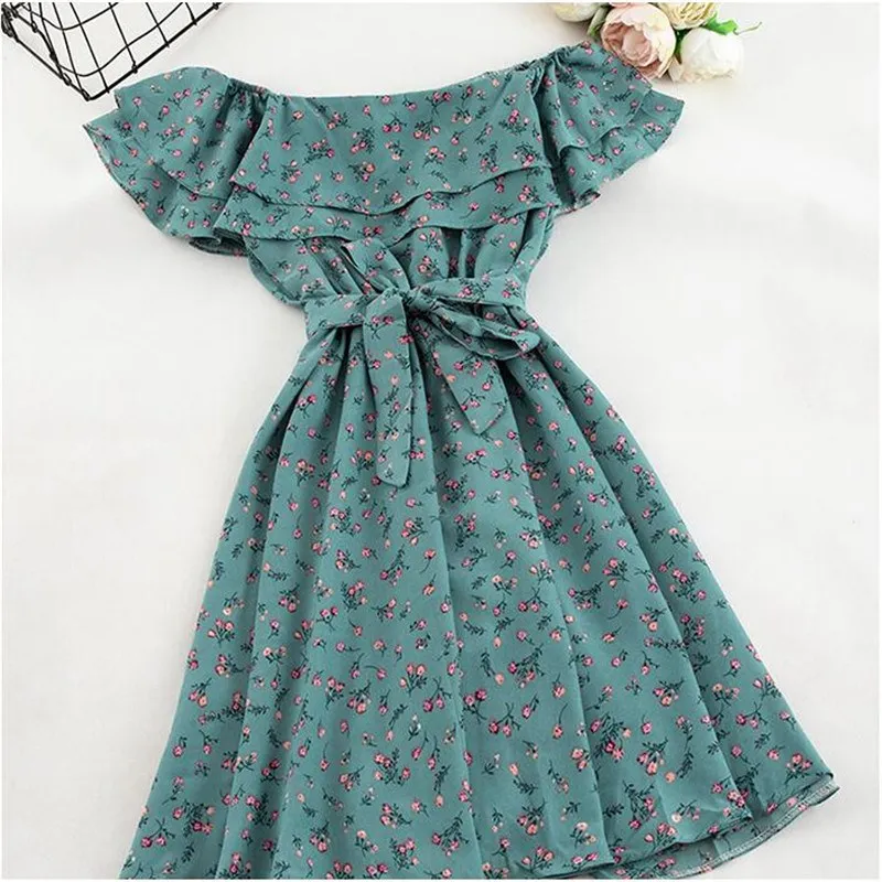 2019 Fashion Floral Print Vintage Bandage Dress Casual Women Summer Short Sleeve Slash Neck Beach Chiffon Dresses
2019 Fashion Floral Print Vintage Bandage Dress Casual Women Summer Short Sleeve Slash Neck Beach Chiffon Dresses