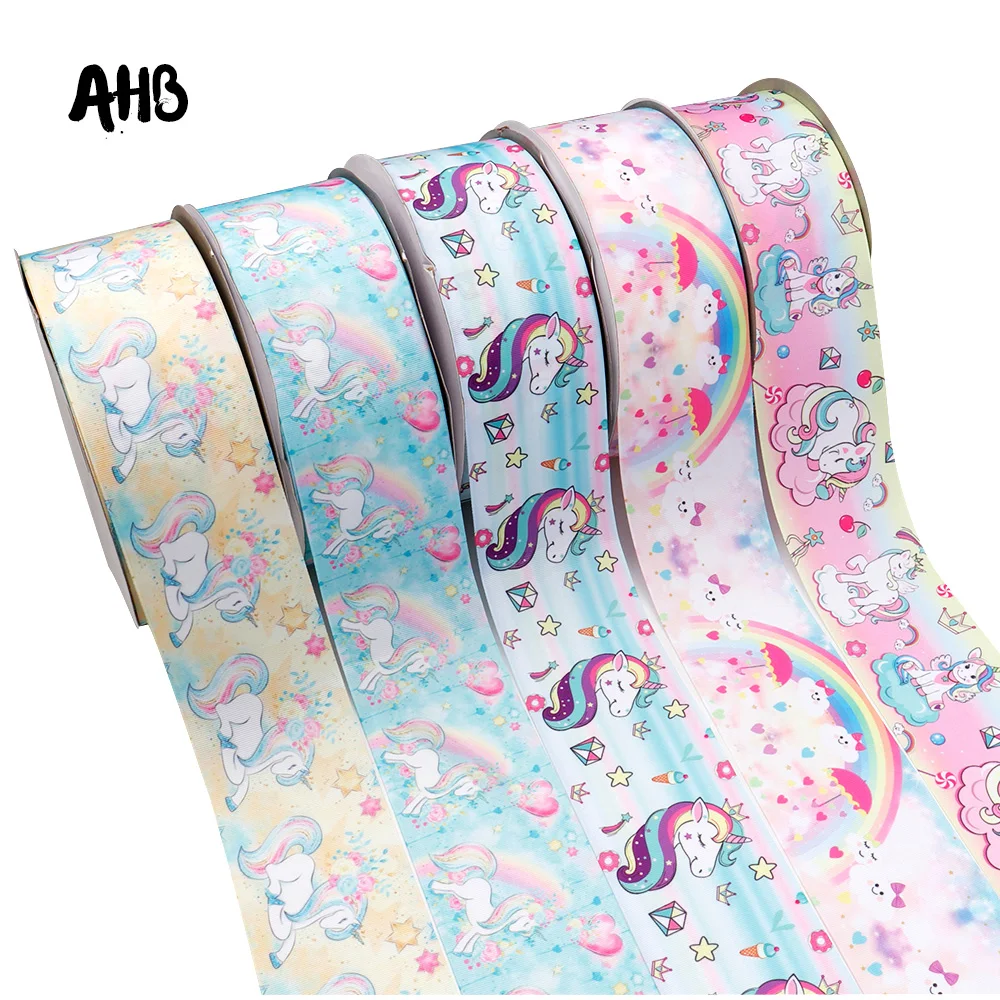 AHB 3"Grosgrain Ribbon Rainbow Unicorn Printed Ribbon 75MM DIY Girls Hairbows Accessories Decorative Crafts Heat Transfer Ribbon
AHB 3"Grosgrain Ribbon Rainbow Unicorn Printed Ribbon 75MM DIY Girls Hairbows Accessories Decorative Crafts Heat Transfer Ribbon