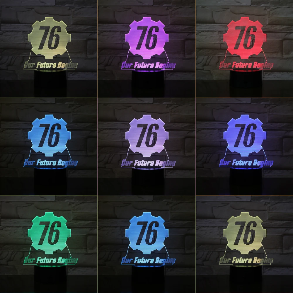 Fallout 76 our future begins USB 3D LED Night Light Boys Child Kids Baby Gifts decorative lights Game Table Lamp Bedside Fallout
Fallout 76 our future begins USB 3D LED Night Light Boys Child Kids Baby Gifts decorative lights Game Table Lamp Bedside Fallout