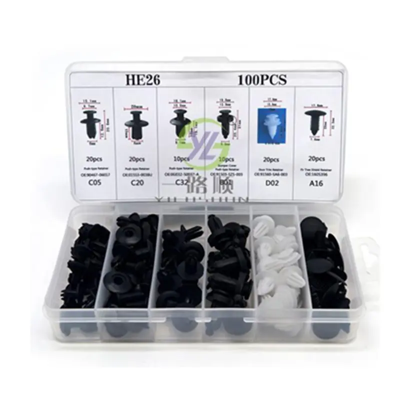 100PCS 6 kinds Car Auto Plastic Door Fender Repair Rivets Screw Clips Fastener For Ford Toyota Mazda Honda All car model
100PCS 6 kinds Car Auto Plastic Door Fender Repair Rivets Screw Clips Fastener For Ford Toyota Mazda Honda All car model