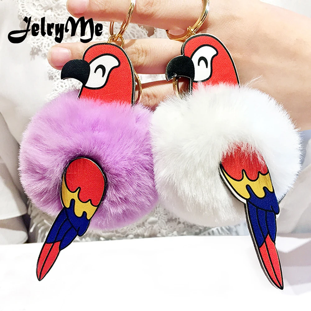 Fashion Furry Women Keychains Pompom Faux Rabbit Fur Ball Leather Parrot Key Chains Car Key Rings Fluffy Jewelry Christmas Gifts
Fashion Furry Women Keychains Pompom Faux Rabbit Fur Ball Leather Parrot Key Chains Car Key Rings Fluffy Jewelry Christmas Gifts