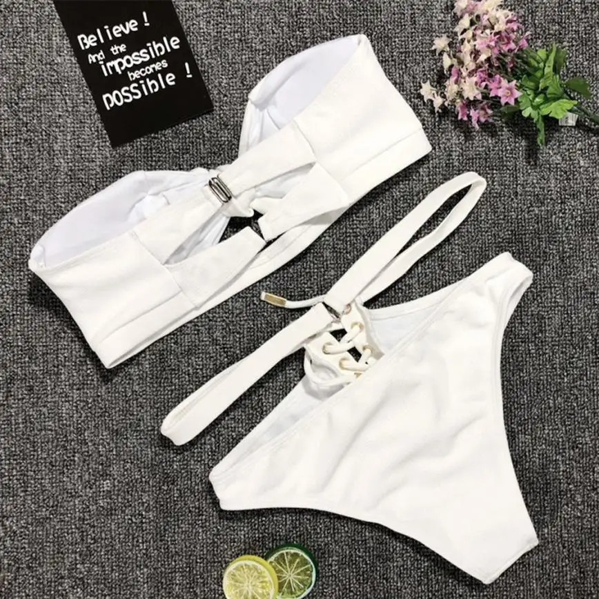 Womail Swimwear Women 2018 Sexy Bandage Bikini Set Bandeau Push-Up Padded Swimsuit High Waist Bathing suit White Beachwear #1710
Womail Swimwear Women 2018 Sexy Bandage Bikini Set Bandeau Push-Up Padded Swimsuit High Waist Bathing suit White Beachwear #1710