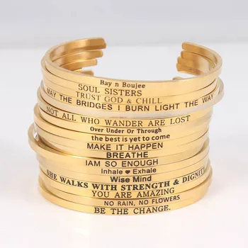 10pcs Mix Random Personalized Custom Engrave Quotes Bangle Bar Cuff Bracelet Gold Color Bracelets For Women Bracelets Bangles
10pcs Mix Random Personalized Custom Engrave Quotes Bangle Bar Cuff Bracelet Gold Color Bracelets For Women Bracelets Bangles