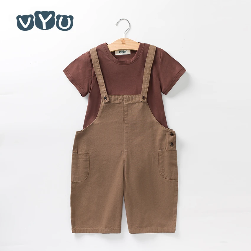 VYU 2017 Summer Kids Clothes Little Girls T-shirt + Suspenders Shorts 2 Pieces Set Solid Color Cotton Children's Clothing
VYU 2017 Summer Kids Clothes Little Girls T-shirt + Suspenders Shorts 2 Pieces Set Solid Color Cotton Children's Clothing