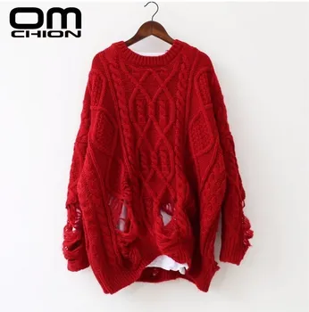 OMCHION 2019 Autumn Winter O Neck Women Sweaters And Pullovers Holes Lazy Knitted Christmas Sweater Oversized Pull Femme LMY170
OMCHION 2019 Autumn Winter O Neck Women Sweaters And Pullovers Holes Lazy Knitted Christmas Sweater Oversized Pull Femme LMY170