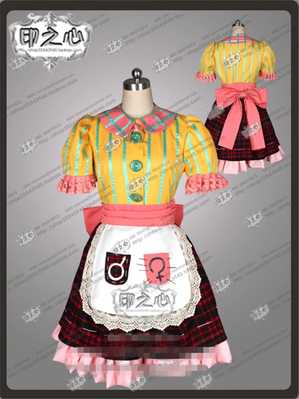 Anime Madness Returns Oriental Doll House Pink Yellow Fashion Uniform Party Dress Cosplay Costume Dress+Socks A 
Anime Madness Returns Oriental Doll House Pink Yellow Fashion Uniform Party Dress Cosplay Costume Dress+Socks A