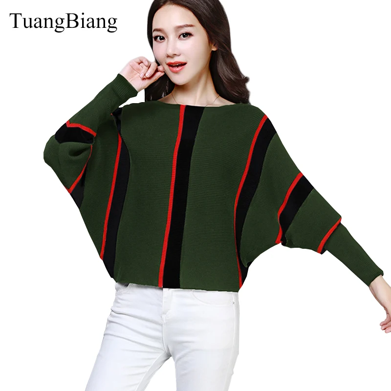 Batwing Full Sleeve Autumn Winter Sweater 2018 women Knit Green Vertical striped Pullovers Sweaters Ladies O-Neck Short Jumper
Batwing Full Sleeve Autumn Winter Sweater 2018 women Knit Green Vertical striped Pullovers Sweaters Ladies O-Neck Short Jumper