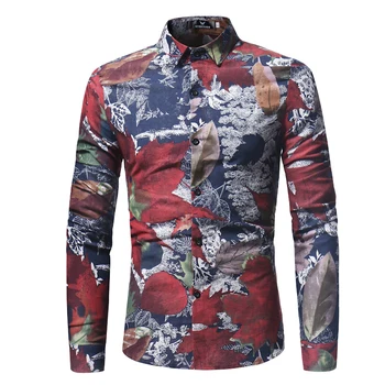 Fashion Spring Casual Men Shirt Slim Fit Flower Print Linen Shirt Long-sleeved Shirts Male Floral Social Masculina M-XXXL
Fashion Spring Casual Men Shirt Slim Fit Flower Print Linen Shirt Long-sleeved Shirts Male Floral Social Masculina M-XXXL