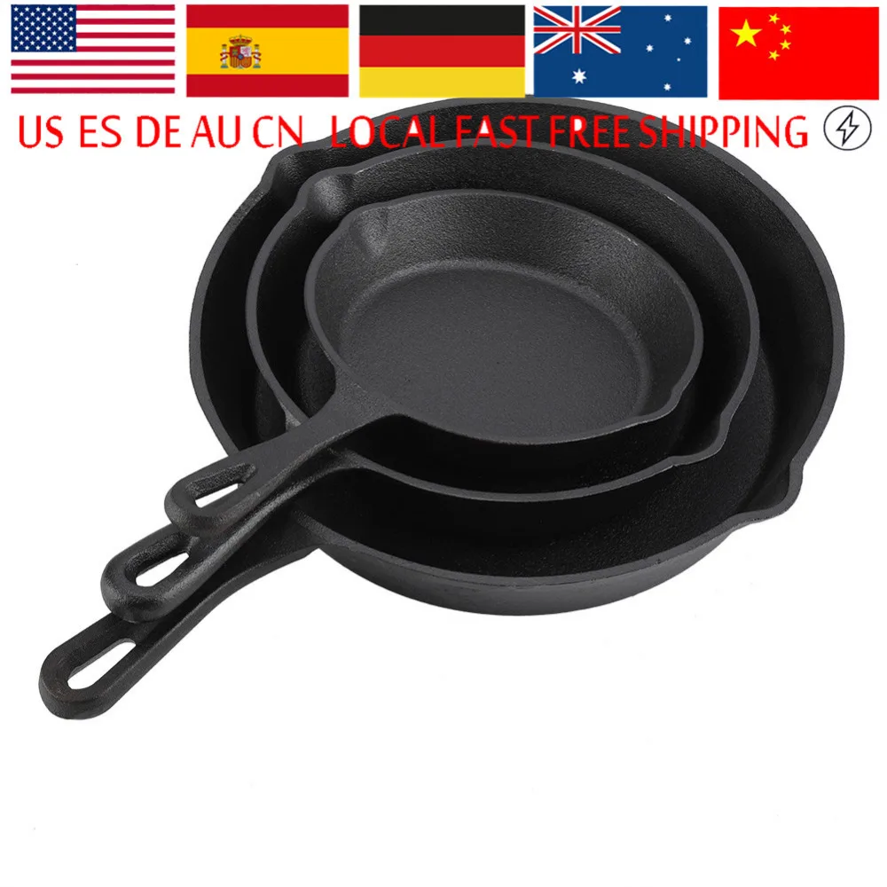 3pcs/Set 16cm 20cm 25cm Cast Iron Frying Pans Cookware Pots Household Non-stick Cooking Pan Kitchen Cooking Tool
3pcs/Set 16cm 20cm 25cm Cast Iron Frying Pans Cookware Pots Household Non-stick Cooking Pan Kitchen Cooking Tool