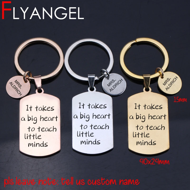 FLYANGEL Fashion Custom Name High Quality Keychain Car Key Tag For Teacher Day Gifts Engraved Keyring Jewelry Car Key Tag
FLYANGEL Fashion Custom Name High Quality Keychain Car Key Tag For Teacher Day Gifts Engraved Keyring Jewelry Car Key Tag