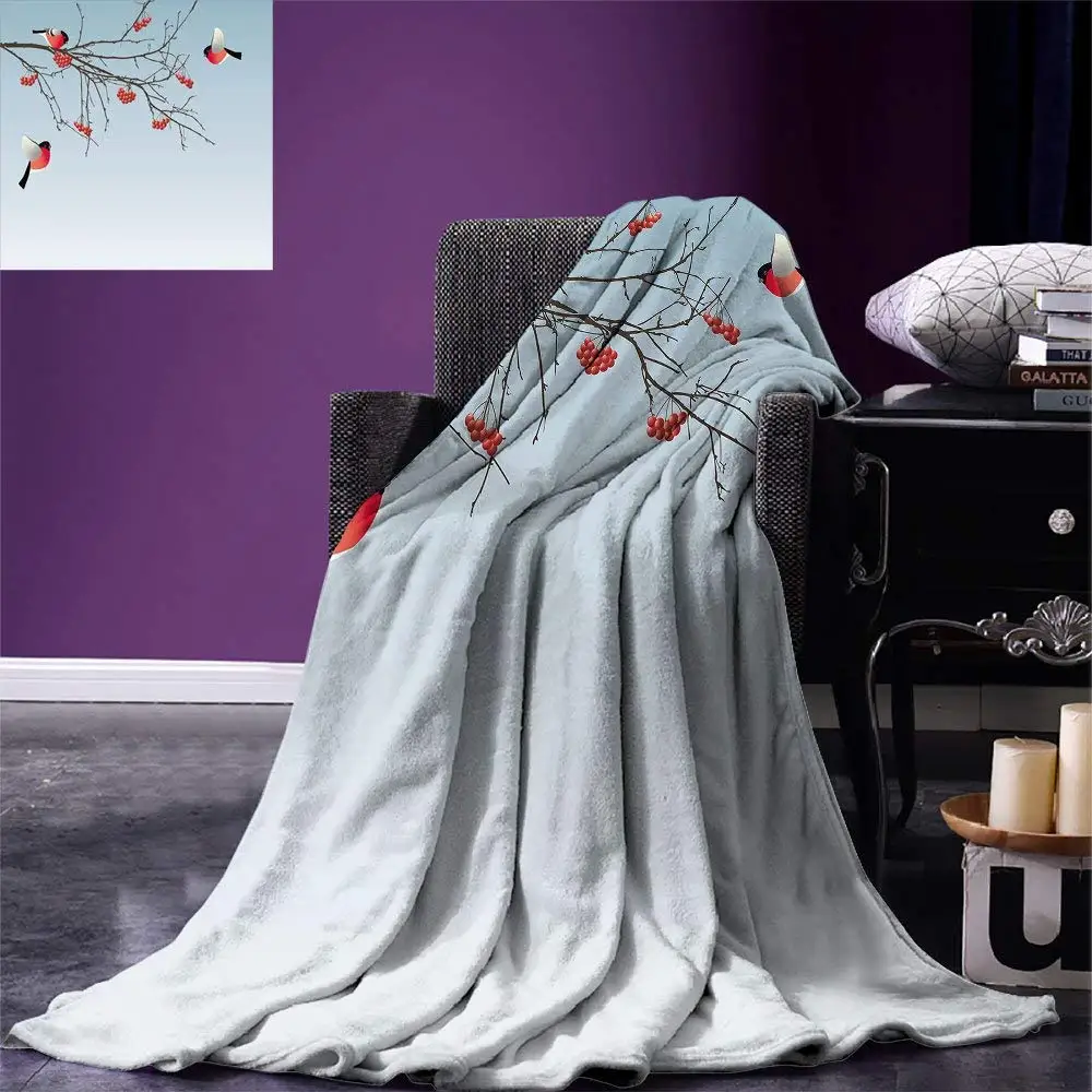 Rowan Throw Blanket Bullfinch Birds Flying and on Branches Winter Themed Graphic Design Fleece Blankets for Beds
Rowan Throw Blanket Bullfinch Birds Flying and on Branches Winter Themed Graphic Design Fleece Blankets for Beds