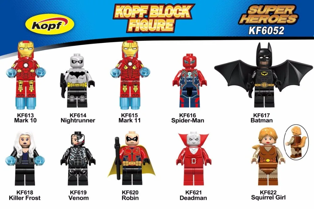 Legoed Minifigured Super Heroes, Nightrunner Mark 11 Deadman Robin Spiderman Building Blocks Gift Toys For Children KF6052
Legoed Minifigured Super Heroes, Nightrunner Mark 11 Deadman Robin Spiderman Building Blocks Gift Toys For Children KF6052