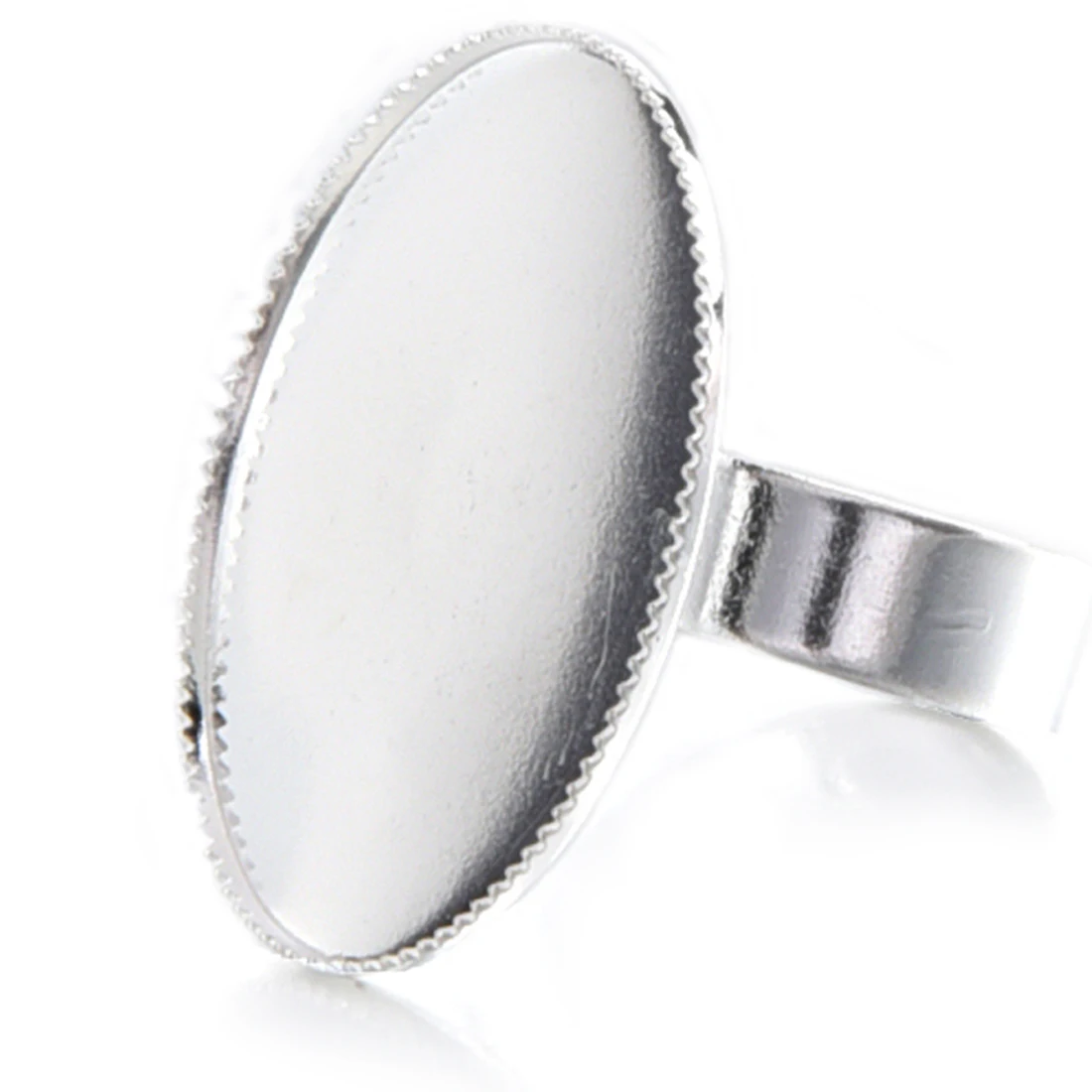 10 Adjustable Oval Cabochon Rings Support silver 18.3mm | Украшения и аксессуары