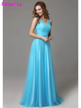 2019 New Blue Long Bridesmaid Dresses Floor Length V Neck Sleevelesss Pleats Tulle Country Bridesmaid Gowns Custom Made Real
2019 New Blue Long Bridesmaid Dresses Floor Length V Neck Sleevelesss Pleats Tulle Country Bridesmaid Gowns Custom Made Real