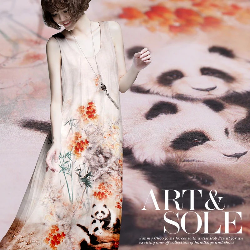 Cute Panda Print Silk Fabric Blend Linen By The 1.18 Meter Width 55 Inch DIY Dress Material Telas Textile
Cute Panda Print Silk Fabric Blend Linen By The 1.18 Meter Width 55 Inch DIY Dress Material Telas Textile