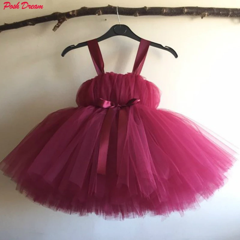POSH DREAM Vintage Burgundy Flower Girls Wedding Party Dress Bridesmaid Burgundy Tutu Dress Kids Knee Length Baby Girls Clothes
POSH DREAM Vintage Burgundy Flower Girls Wedding Party Dress Bridesmaid Burgundy Tutu Dress Kids Knee Length Baby Girls Clothes