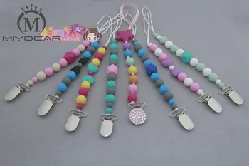 MIYOCAR BPA free safe food grade silicone Teether pacifier clip colorful silicone beads pacifier chain holder dummy clip chew
MIYOCAR BPA free safe food grade silicone Teether pacifier clip colorful silicone beads pacifier chain holder dummy clip chew