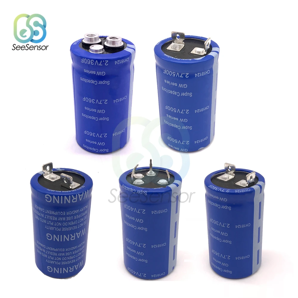 Super Farad Capacitor 2.7V 360F 400F 500F Super Capacitors for Car Vehicle Auto Power Supply
Super Farad Capacitor 2.7V 360F 400F 500F Super Capacitors for Car Vehicle Auto Power Supply