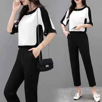 Spring Chiffon Two Piece Set Top And Pants Batwing Sleeve Conjunto Feminino Tracksuit Women Ensemble Femme Deux Pieces
Spring Chiffon Two Piece Set Top And Pants Batwing Sleeve Conjunto Feminino Tracksuit Women Ensemble Femme Deux Pieces