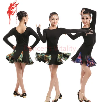 NEW spandex Girls latin dance costumes long sleeves top+printing skirt 2pcs latin dance set for girls' latin dance suits S-4XL
NEW spandex Girls latin dance costumes long sleeves top+printing skirt 2pcs latin dance set for girls' latin dance suits S-4XL