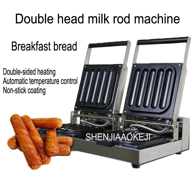 

Electric crispy milk stick machine Stainless steel Baked milk stick bread machine Double head milk rod machine 220V 2500W