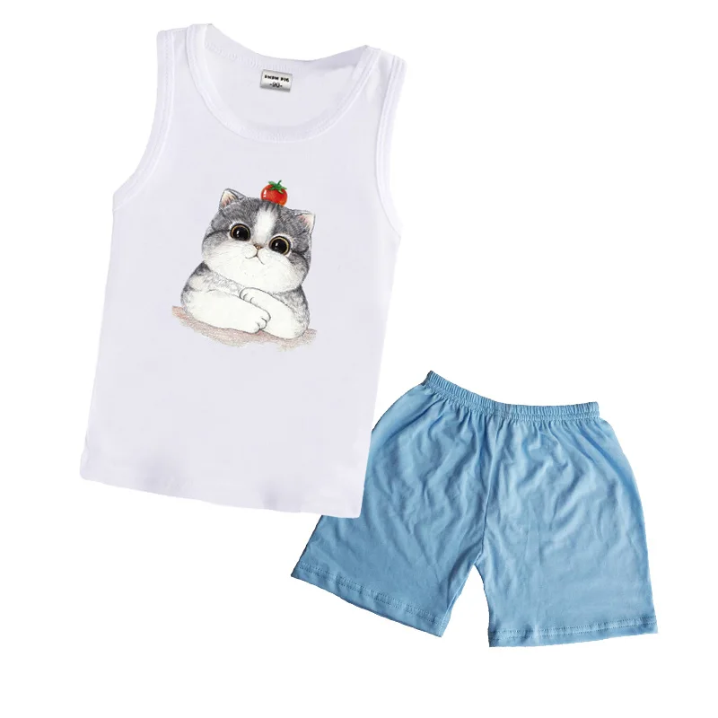 Boy Summer Clothing Set 2019 Boy Clothes Kids Sleeveless TShirt Cat Print Vest + Shorts 2pcs Suit Children Sports Suit Set 2-5y
Boy Summer Clothing Set 2019 Boy Clothes Kids Sleeveless TShirt Cat Print Vest + Shorts 2pcs Suit Children Sports Suit Set 2-5y
