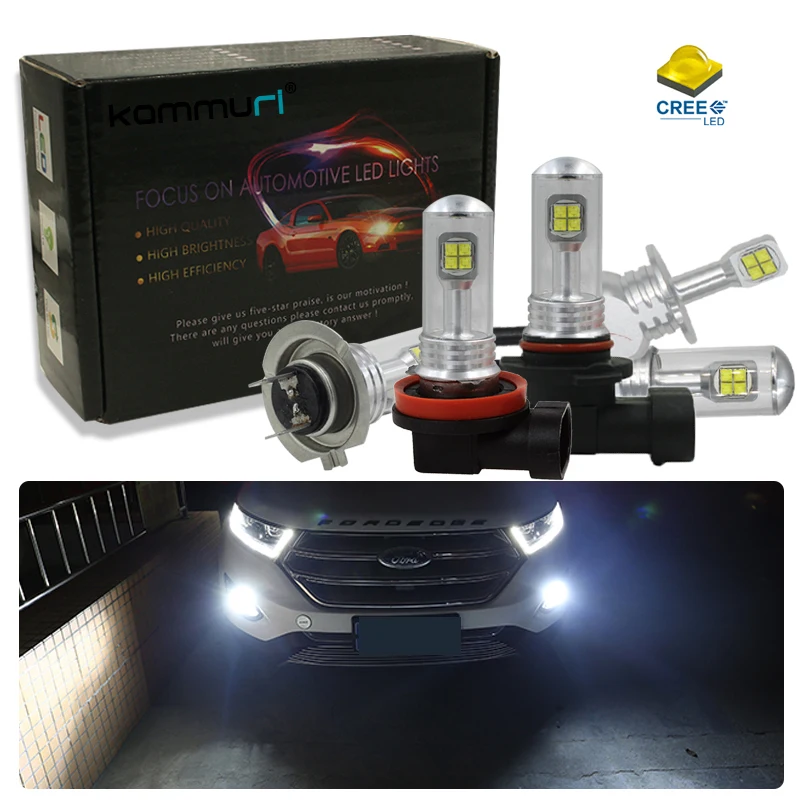H1 H3 H7 H8 H11 H16 PSX24W H27 h10 для Ford Focus 2 3 MK2 Mondeo MK4 MK3 Fiesta Ranger Kuga 2017 светодиодный фонарь
