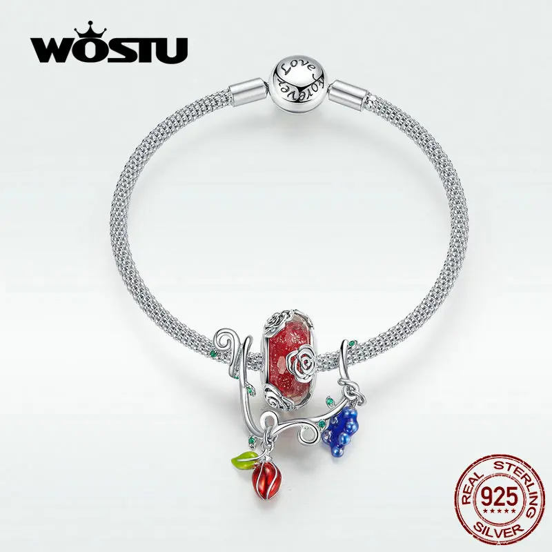 WOSTU Hot Sale 925 Sterling Silver Colorful Sweet Fruit Charms Bracelet For Women Cute Red & Purple Fruit Beads Jewelry DXB828
WOSTU Hot Sale 925 Sterling Silver Colorful Sweet Fruit Charms Bracelet For Women Cute Red & Purple Fruit Beads Jewelry DXB828