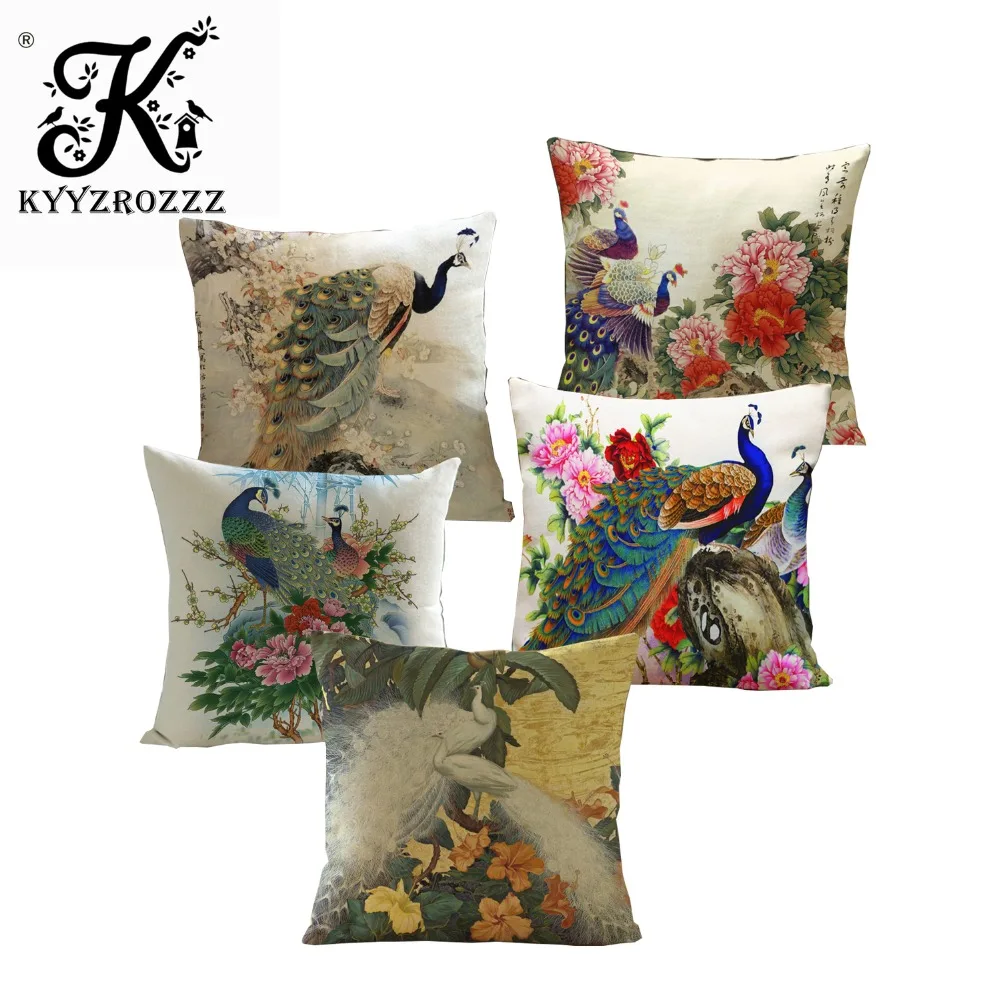 Chinese Classical Peacock Decorative Cushion Covers Linen Colorful Peacock Throw Pillow Case for Sofa Car Seat Textile Products
Chinese Classical Peacock Decorative Cushion Covers Linen Colorful Peacock Throw Pillow Case for Sofa Car Seat Textile Products