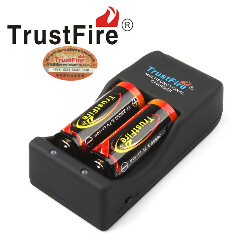 

Многофункциональное зарядное устройство TrustFire TR-006 + 2 шт Trustfire 26650 защищенная 5000 мАч 3,7 в литий-ионная аккумуляторная батарея