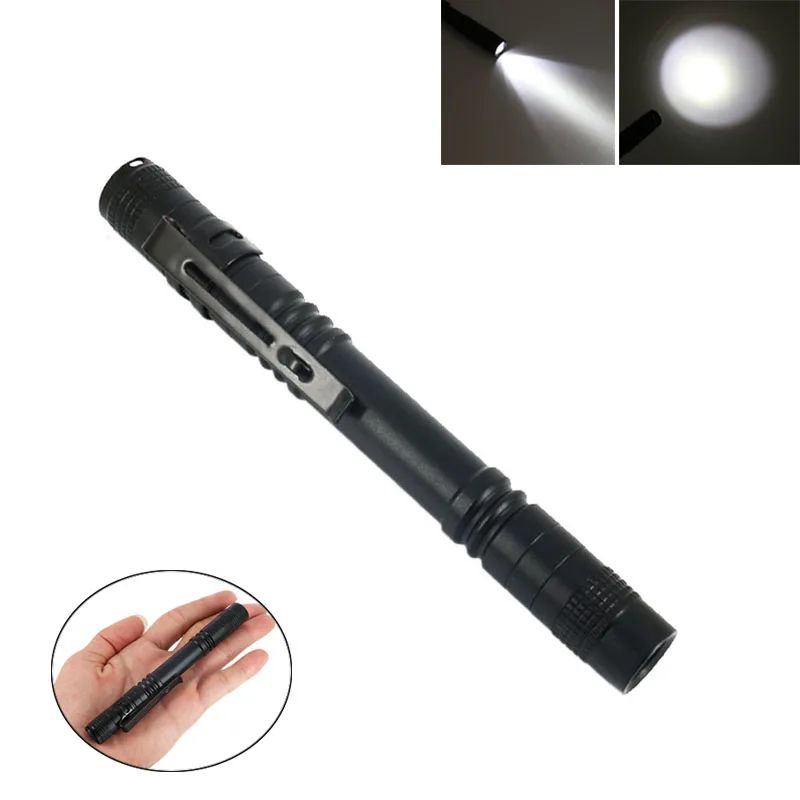 

njoet CREE XPE-R3 LED Bright Mini Penlight Clip Pocket Lamp Light Ultra Slim Portable Flashlight Torch AAA for Camping Hiking