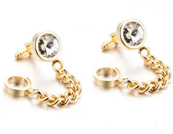 10pairs/lot Golden Chain Crystal Cuff Links Cufflinks Shirt Cuff Button Men's Jewelry Accessory Gemelos Wedding/Business Gift
10pairs/lot Golden Chain Crystal Cuff Links Cufflinks Shirt Cuff Button Men's Jewelry Accessory Gemelos Wedding/Business Gift