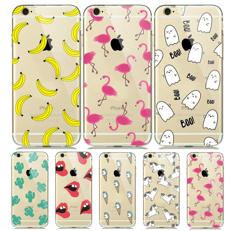 Смешной милый мягкий чехол для Фламинго призрак PU кожаный флип coque iPhone 7 8 Plus 6 6s 5 5s