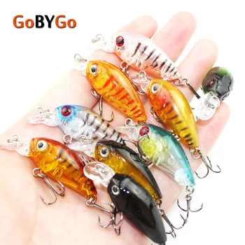 

GoByGo 9Pcs/Lot Mini Crazy Wobble pesca Crankbait Hard Crank Bait Tackle Artificial Fishing Lures Swimbait Fish Japan Wobbler