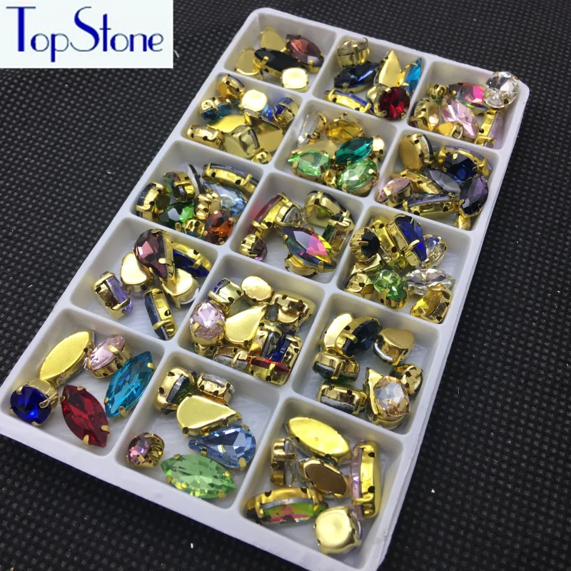 100pcs Mix Colors Sew On Gold Claw Rhinestone Teardrop Horse eye Baguette Rivoli More Shapes Golden Base Sew-on Stones
100pcs Mix Colors Sew On Gold Claw Rhinestone Teardrop Horse eye Baguette Rivoli More Shapes Golden Base Sew-on Stones