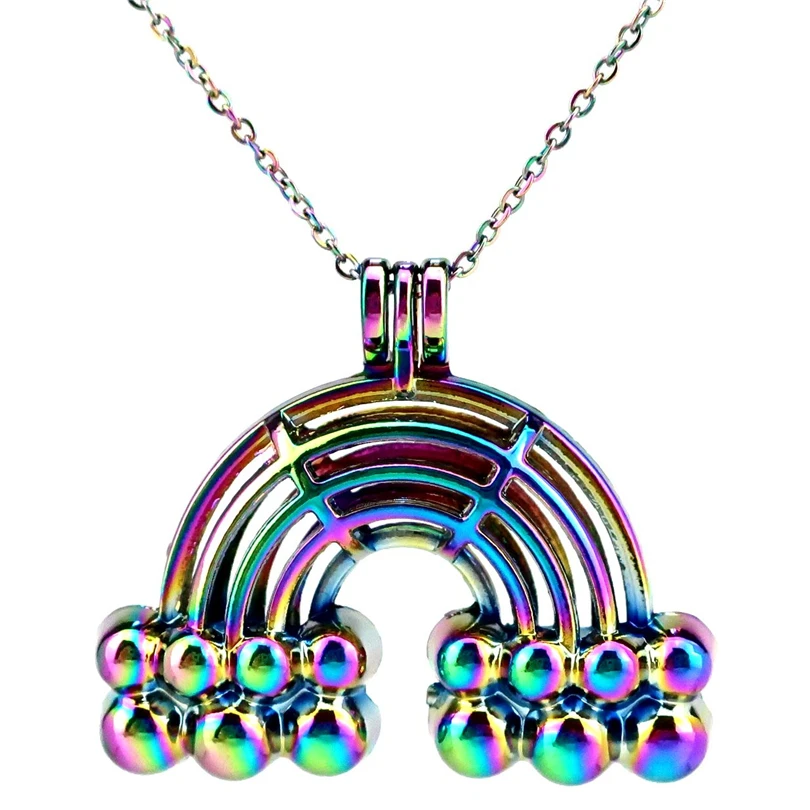 C782 Rainbow Color Bridge Cage Pendant Locket Aroma Essential Oil Diffuser Locket Necklace
C782 Rainbow Color Bridge Cage Pendant Locket Aroma Essential Oil Diffuser Locket Necklace