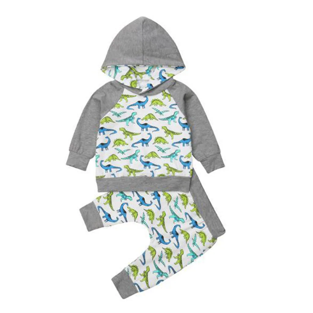 Autumn Winter Baby Set Clothing Children's Cotton Blend Long Sleeve Cartoon Dinosaur Print Hooded Gray Stitching Set 2 Piece Set
Autumn Winter Baby Set Clothing Children's Cotton Blend Long Sleeve Cartoon Dinosaur Print Hooded Gray Stitching Set 2 Piece Set