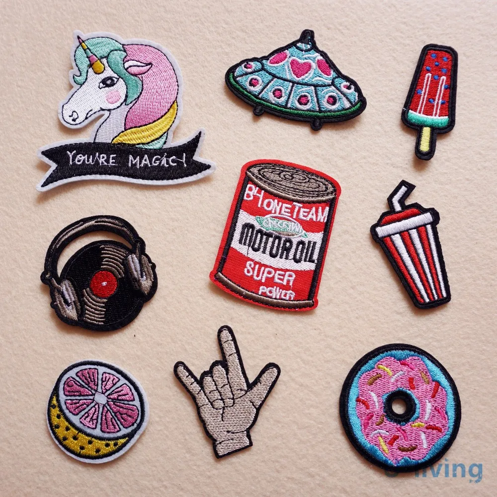 

1Pcs Mix new Patches for Clothing Iron on Embroidered Sew Applique Cute Patch Fabric Badge Garment DIY Apparel Accessories