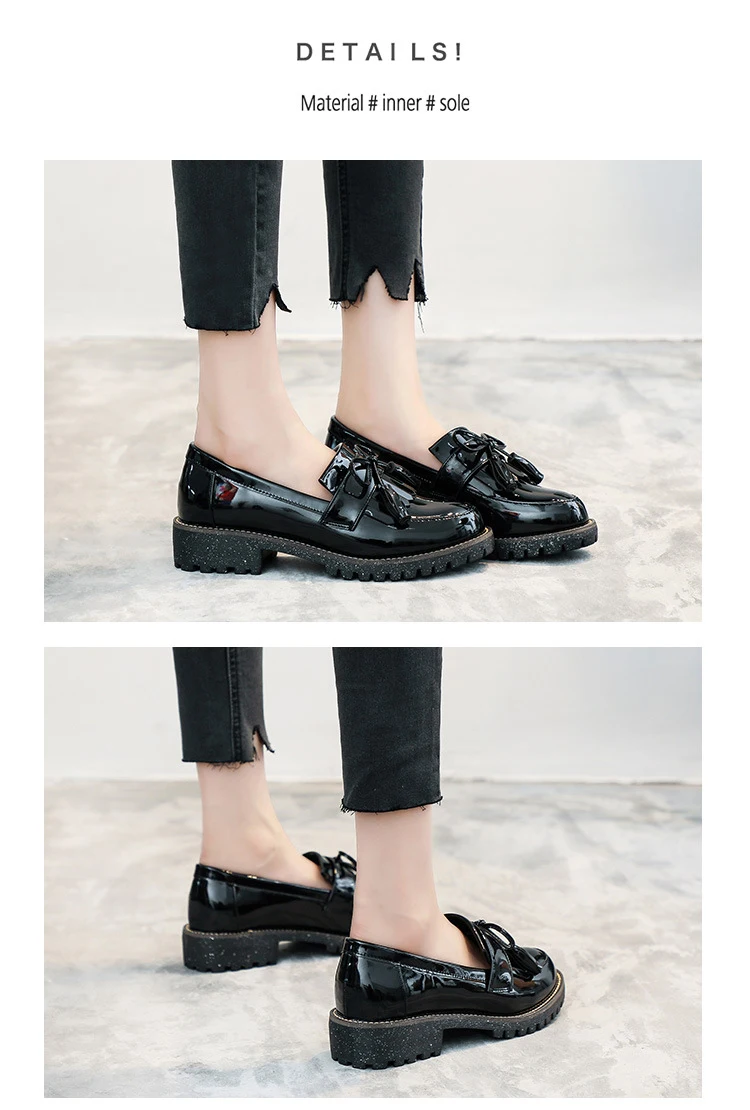 Slip On PU Women Loafers Fashion England Summer Women Flats Non-slip Retro Heels Casual Wedge Ladies Leather shoes New VT215 (15)
